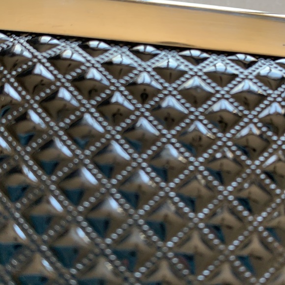 Black/Silver patten look black wallet/clutch, 4” x 7 /2” - Picture 6 of 6